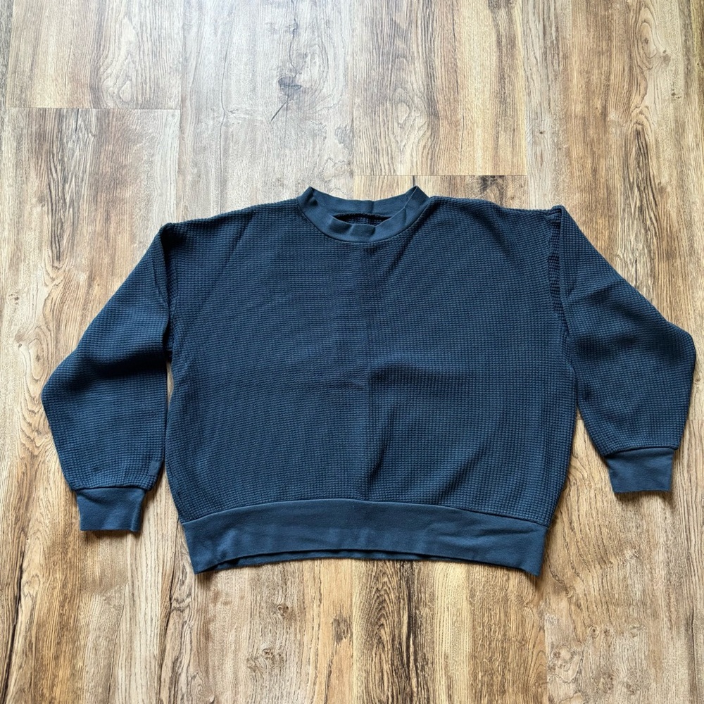 Set Active Navy Waffle Pullover